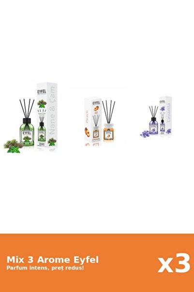 Eyfel Set 3 Mix Eyfel: 1x Lavanda, 1x Piersica, 1x Pin Si Menta