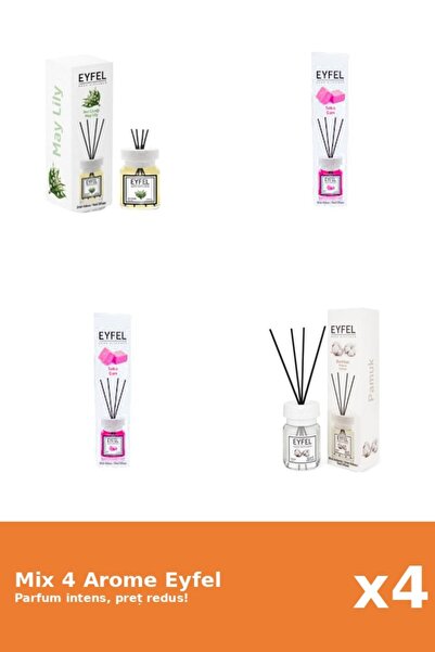 Eyfel Set 4 Mix Eyfel: 2x Bubble Gum, 1x Bumbac, 1x Lacramioare