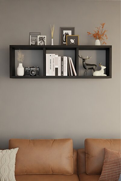 ODESSIA 3 Bölmeli Duvara Monte Dekoratif Raf Ünitesi Modern Salon Kitaplık Ra...