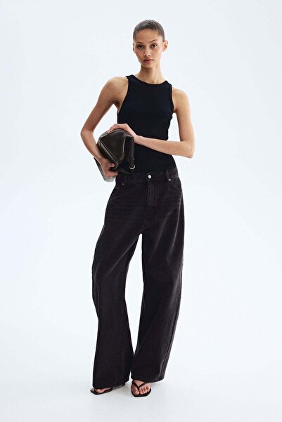 H&M Ribbed silk-blend vest top