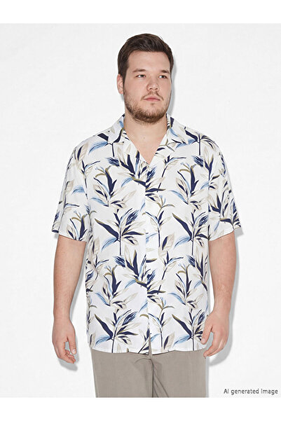 LC Waikiki Ανδρικό πουκάμισο από βισκόζη με σχέδιο γιακά, σε κανονική εφαρμογ...