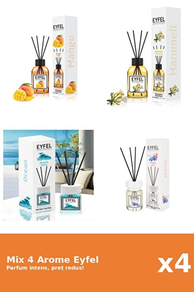 Eyfel Set 4 Mix Eyfel: 1x Mana Maicii Domnului, 1x Mango, 1x Ocean, 1x Orhidee