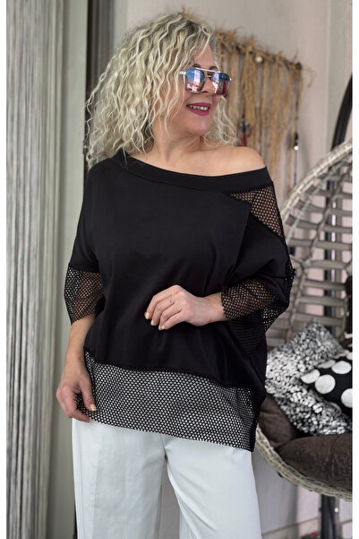 Dila Butik File Detay Asimetrik Tasarım Bluz