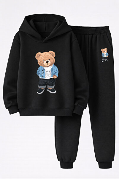 MAGORS Bear Printed 3-Yarn Quality Sweatshirt and Sweatpants Children's Top-B...