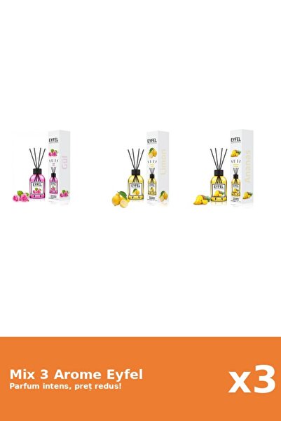 Eyfel Set 3 Mix Eyfel: 1x Ananas, 1x Lamaie, 1x Trandafir