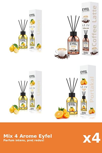 Eyfel Set 4 Mix Eyfel: 1x Cafea, 2x Lamaie, 1x Portocala