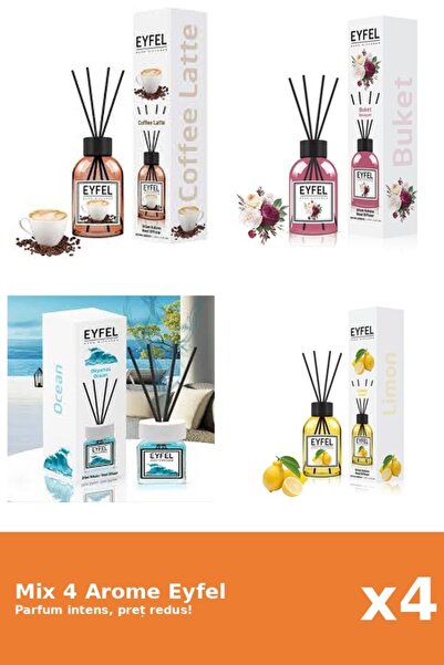 Eyfel Set 4 Mix Eyfel: 1x Bouquet, 1x Cafea, 1x Lamaie, 1x Ocean