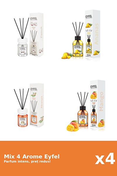 Eyfel Set 4 Mix Eyfel: 1x Acacia, 1x Ananas, 1x Bumbac, 1x Mango