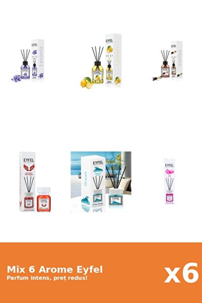 Eyfel Set 6 Mix Eyfel: 1x Bubble Gum, 1x Lamaie, 1x Lavanda, 1x Ocean, 1x Red...