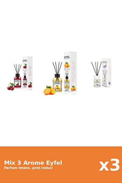 Eyfel Set 3 Mix Eyfel: 1x Cirese, 1x Orhidee, 1x Portocala