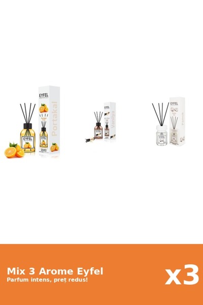 Eyfel Set 3 Mix Eyfel: 1x Bumbac, 1x Portocala, 1x Vanilie