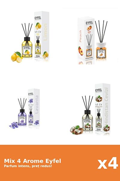 Eyfel Set 4 Mix Eyfel: 1x Lamaie, 1x Lavanda, 1x Nuca De Cocos, 1x Piersica