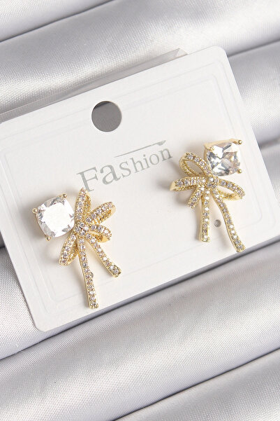 online kapsulavm avm alışveriş Brass Gold Color Zircon Stone Ribbon Model Wom...