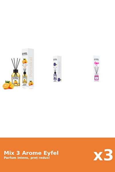 Eyfel Set 3 Mix Eyfel: 1x Bubble Gum, 1x Portocala, 1x Zambile
