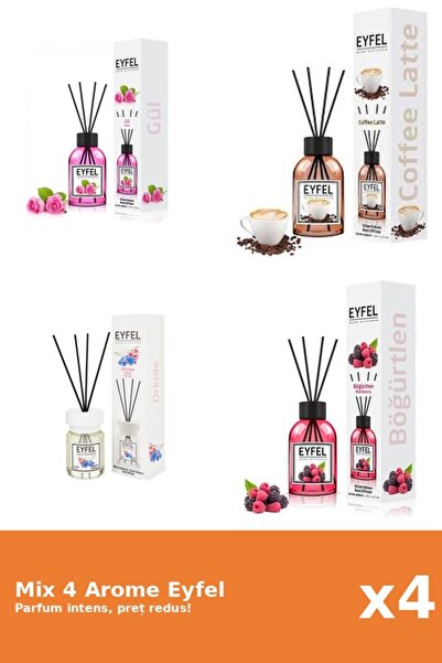 Eyfel Set 4 Mix Eyfel: 1x Cafea, 1x Fructe De Padure, 1x Orhidee, 1x Trandafir