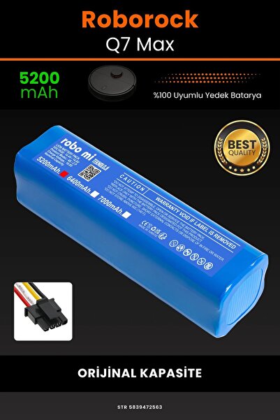 robo mi Roborock Q7 Max 5200mAh Robot Süpürge Bataryası Yüksek Yoğunluklu Li-...