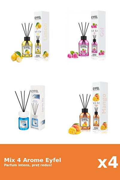 Eyfel Set 4 Mix Eyfel: 1x Cool Water, 1x Lamaie, 1x Mango, 1x Trandafir