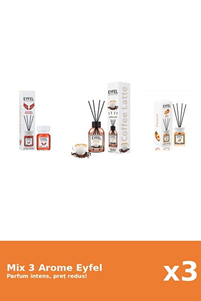 Eyfel Set 3 Mix Eyfel: 1x Cafea, 1x Piersica, 1x Red Dragon