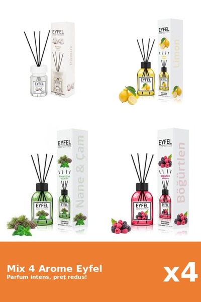 Eyfel Set 4 Mix Eyfel: 1x Bumbac, 1x Fructe De Padure, 1x Lamaie, 1x Pin Si M...