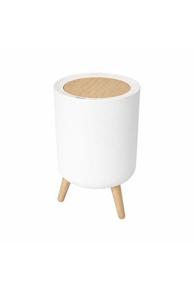 silabor Akıllı Sensörlü, Uzun, Ahşap Görünümlü Ev Tipi Çöp Kutusu Şık ve Geni...