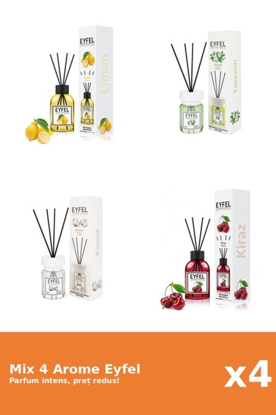 Eyfel Set 4 Mix Eyfel: 1x Bumbac, 1x Cirese, 1x Iasomie, 1x Lamaie