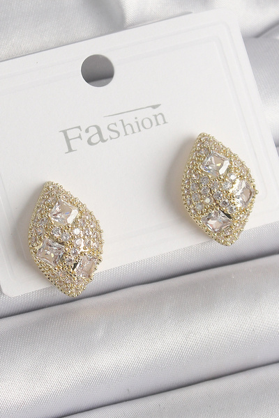 online kapsulavm avm alışveriş Brass Gold Color Zircon Stone Embroidered Drop...