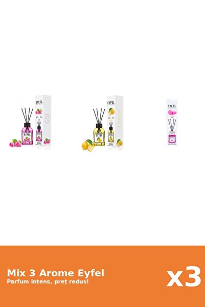 Eyfel Set 3 Mix Eyfel: 1x Bubble Gum, 1x Lamaie, 1x Trandafir