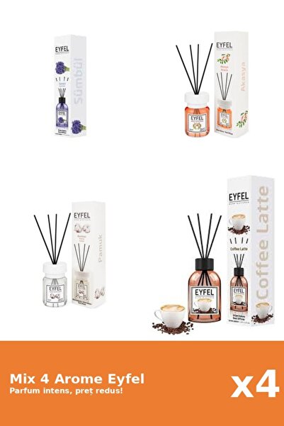 Eyfel Set 4 Mix Eyfel: 1x Acacia, 1x Bumbac, 1x Cafea, 1x Zambile