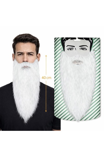 inci tasarım45 White Color Elastic Long False Beard 40 cm