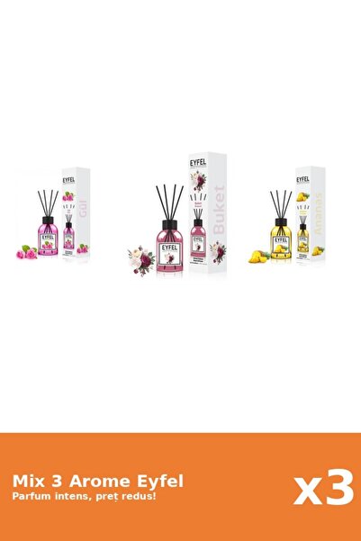 Eyfel Set 3 Mix Eyfel: 1x Ananas, 1x Bouquet, 1x Trandafir