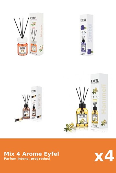 Eyfel Set 4 Mix Eyfel: 1x Acacia, 1x Mana Maicii Domnului, 1x Vanilie, 1x Zam...