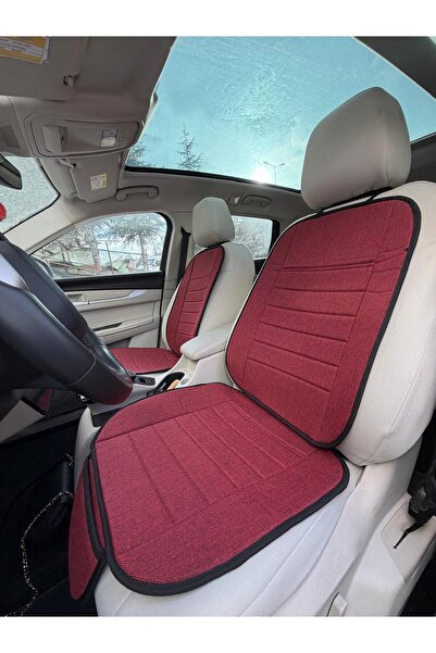 TEKNOCLUB غطاء مقعد السيارة المضاد للعرق كتان مطبوع كريمي اللون (7 قطع) - منق...