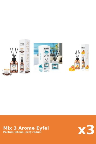Eyfel Set 3 Mix Eyfel: 1x Cafea, 1x Mango, 1x Ocean
