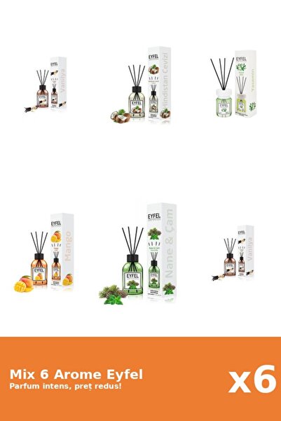 Eyfel Set 6 Mix Eyfel: 1x Iasomie, 1x Mango, 1x Nuca De Cocos, 1x Pin Si Ment...