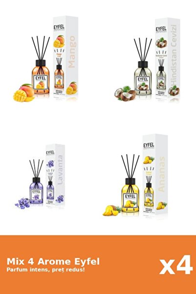 Eyfel Set 4 Mix Eyfel: 1x Ananas, 1x Lavanda, 1x Mango, 1x Nuca De Cocos
