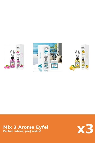 Eyfel Set 3 Mix Eyfel: 1x Lamaie, 1x Ocean, 1x Trandafir