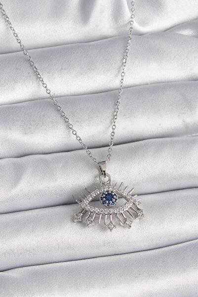 online kapsulavm avm alışveriş 316L Steel Silver Color Chain Zircon Stone Eye...