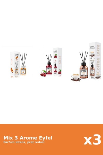 Eyfel Set 3 Mix Eyfel: 1x Cafea, 1x Cirese, 1x Piersica