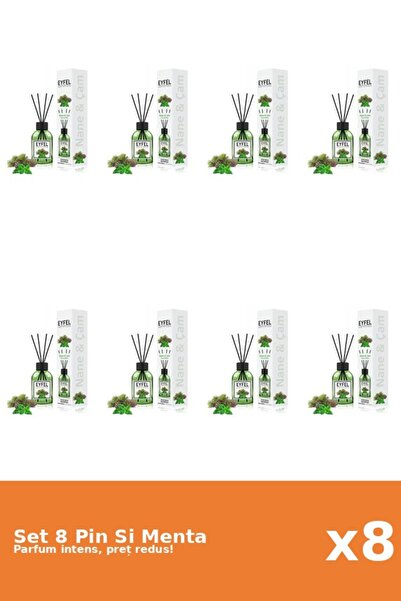 Eyfel Set 8 Odorizant Pin Si Menta, 120 ml