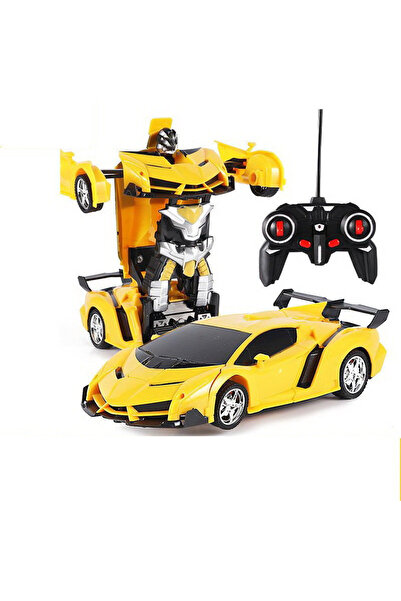 LEAN Masinuta Robot transformabil 2în1 cu telecomandă pentru copii galben 6 ani+