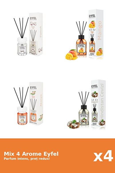 Eyfel Set 4 Mix Eyfel: 1x Acacia, 1x Bumbac, 1x Mango, 1x Nuca De Cocos