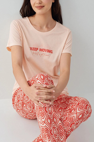 Pimody Costum de pijama cu mâneci scurte pentru femei modal - bumbac Arnetta ...