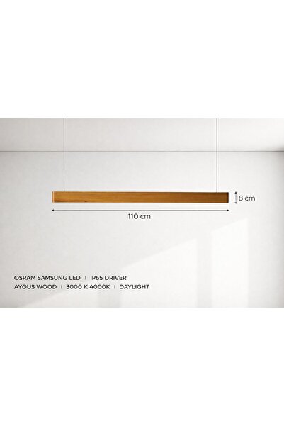 AZM DESİGN Doğal Ahşap Sarkıt Aydınlatma-Rustik Modern Dekoratif Tavan Lambası