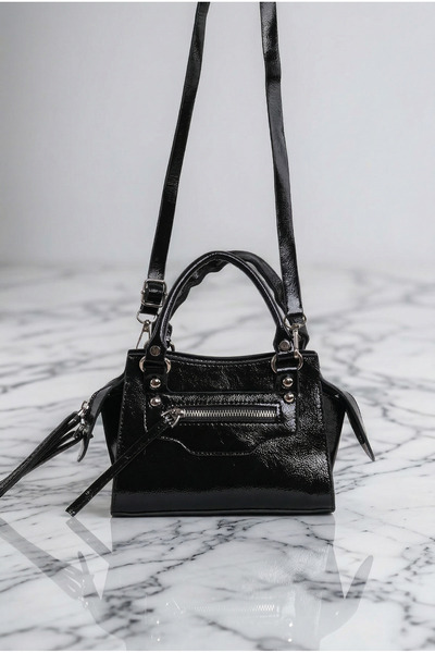 Boutique de Carbon Kadın Mini Asil Siyah El ve Omuz Çantası