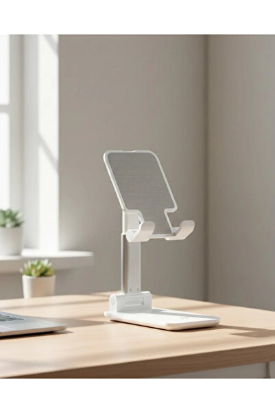 Epilons Adjustable Ergonomic Foldable Desktop Phone Holder White