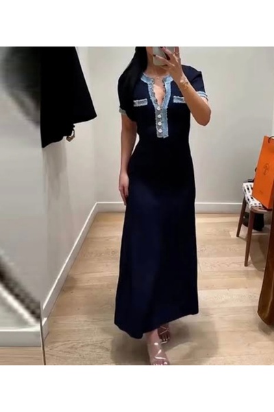 Abalı Yeni sezon Kadın Giyim · elbise · Rahat Durk park Sine model Standart b...