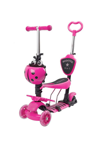 GTRACING Trotineta 5 in 1 cu roti luminoase Action One Smart Kid, Roz