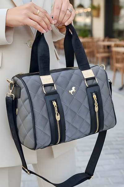 POLO BAG Women's Kaptione Patterned Cylinder Model Long Crossbody Strap Hand ...