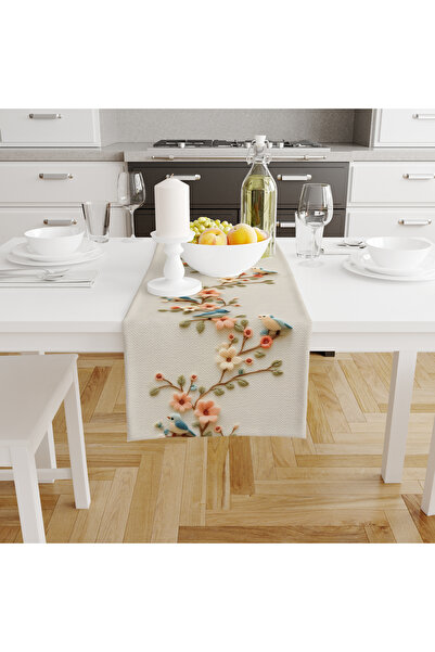 Filamente Ψηφιακό τύπωμα τεμάχια Τραβέρσα - Πουλί Με σχέδιο - Εμφάνιση κεντήμ...