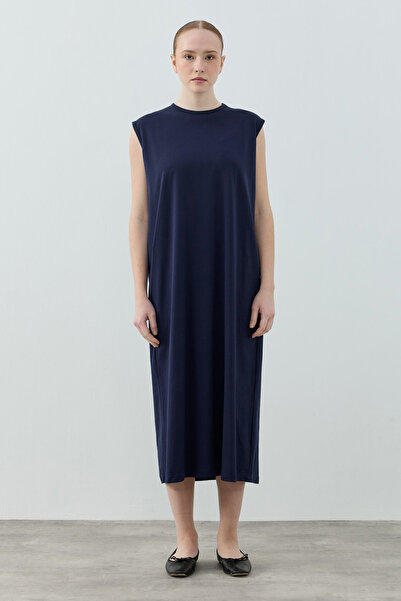 Merwishop Merwish Zero Sleeve Cotton Piece Underdress 1808 Navy Blue